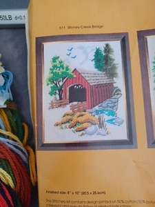 Vtg. The Creative Circle Embroidery Needlework Kit 0511 Stoney Creek Mill 1978