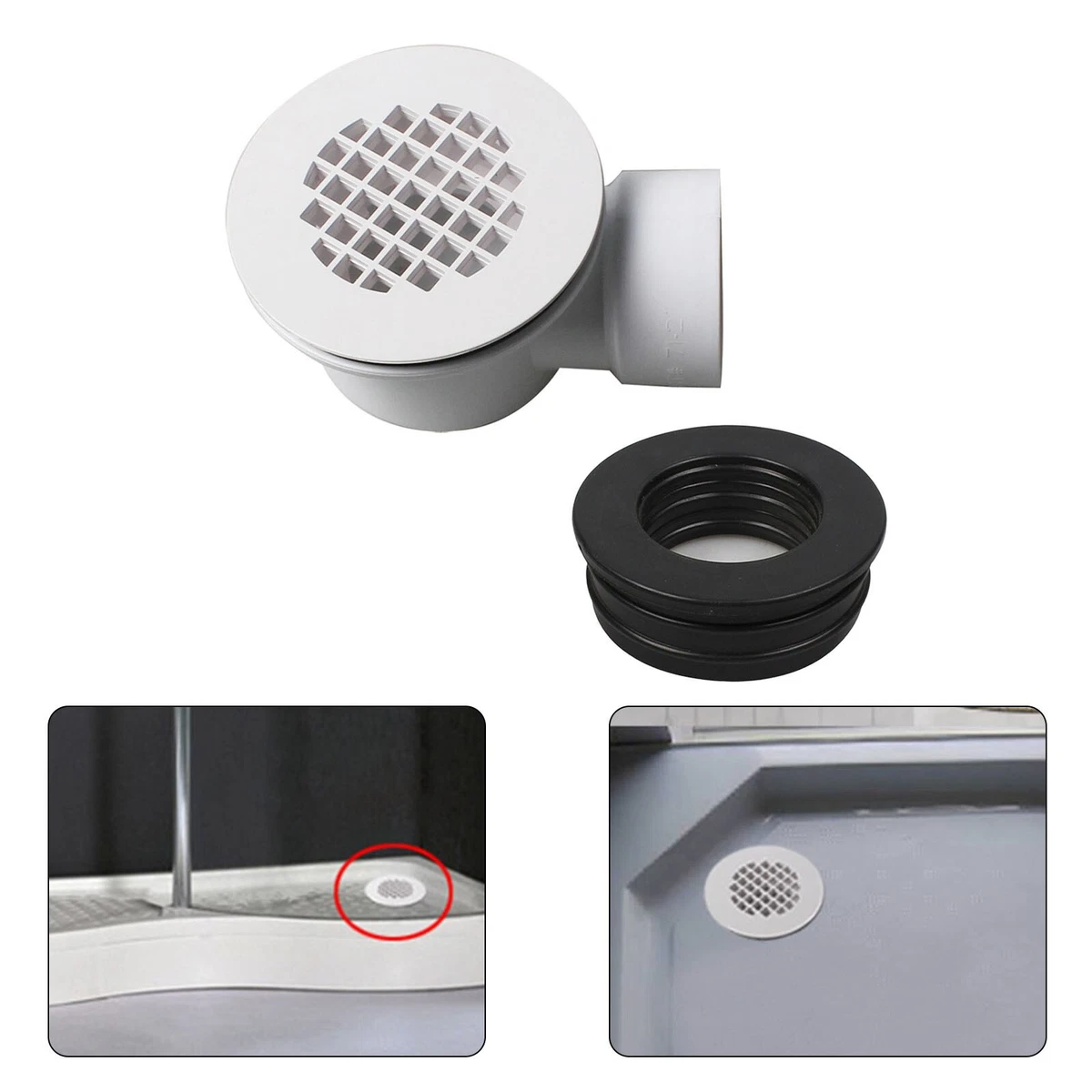 New Low Profile Shower Drain Efficient Drain Strainer Durable PVC Material