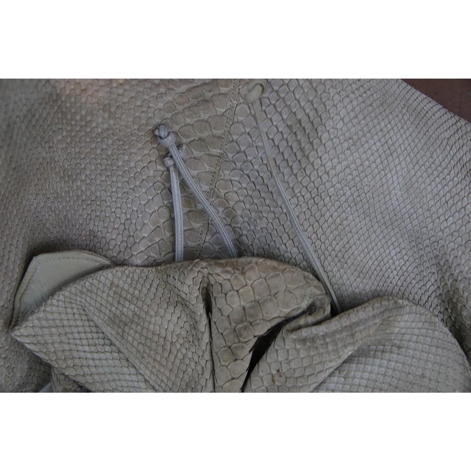 Bolso de mano Carlos Falchi exótico genuino cocodrilo cocodrilo hecho a mano gris Foto 3 de 4