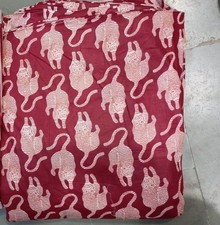 25 Yard Indian Cotton Handmade Print Fabric Sanganeri Hand Printed Tiger Fabric
