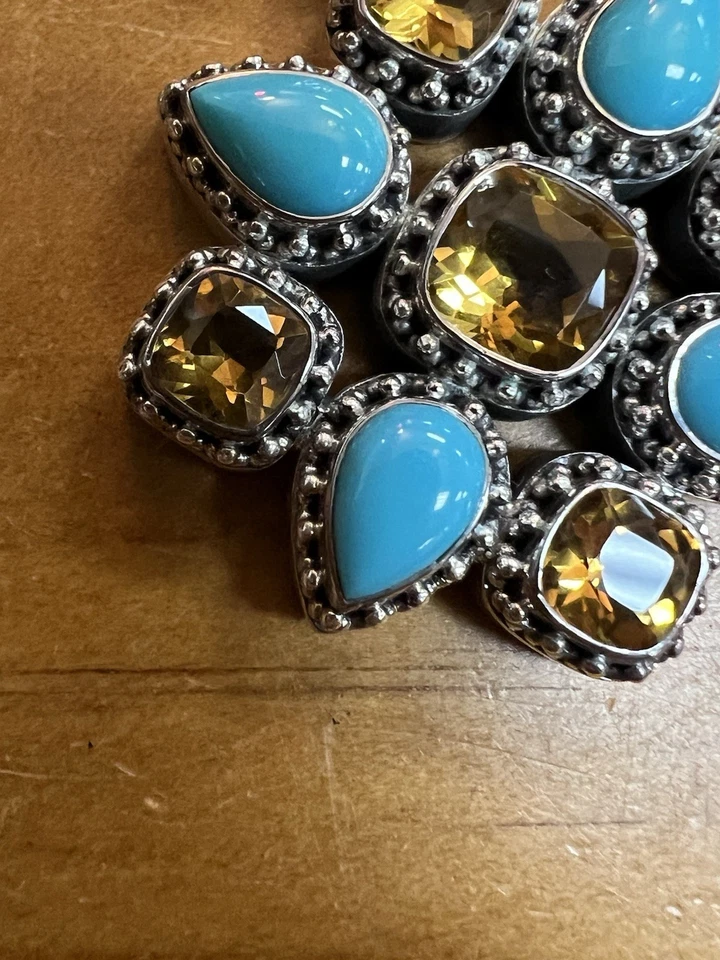 Colgante Lori Bonn plata de ley turquesa citrino Foto 2 de 4