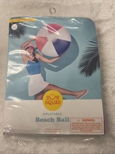 Sun Squad Large Inflatable PVC Beach Ball 25 Inch Diameter Pool Toy NEW