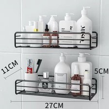 UK Shower Caddy Bathroom Suction Shelf Storage Shampoo Soap Holder No Drill