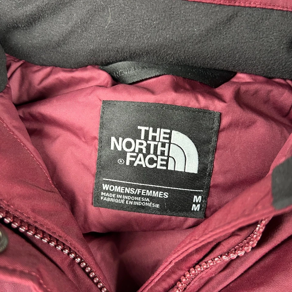 The North Face Coat Womens M Arctic Parka Down Puffer Faux Fur Hooded Burgundy - Image 3 of 4