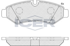 Bremsbelagsatz Hinten Brembo-System f&uuml;r Mercedes Sprinter B907 B910 ab 18->