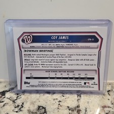 Topps 2025 Bowman Chrome 1st Bowman Coy James Auto CPA-CJ Nationals Insert