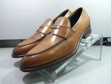 242800 PFi60 HENRICK MEN'S SHOE TAN SIZE 9 MADE IN ITALY JOHNSTON & MURPHY