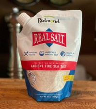 Redmond Real Salt   Ancient Sea Salt, Unrefined, 16 oz 1 lb - 2 pack.