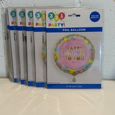 Lot of 9 321 Party Foil Balloon Helium Quality 17 inch Happy Birthday