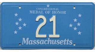 99 CENT SALE Massachusetts CONGRESSIONAL MEDAL OF HONOR License Plate #21 NR