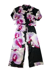 Vintage Y2K Satin Victorias Secret Pajama Set Rare NWOT Dark Floral