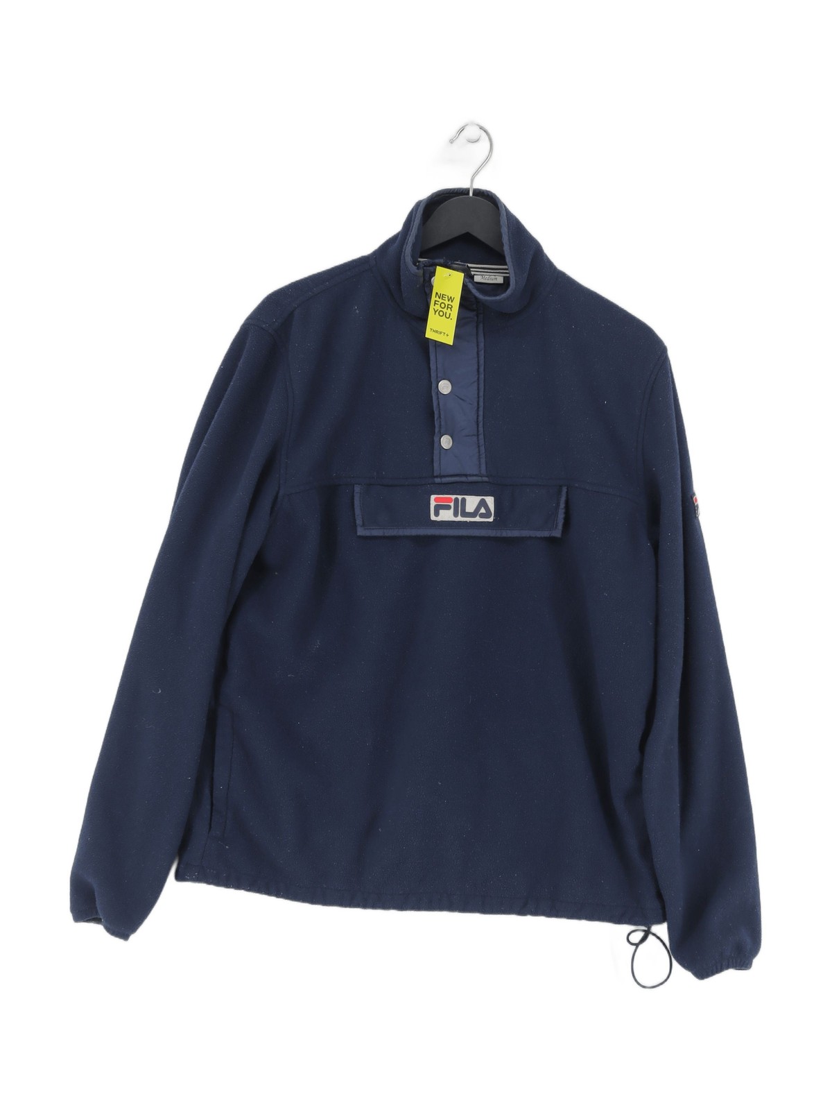 Fila Felpa Donna con Cappuccio M Blu Poliestere con Pullover in Poliammide