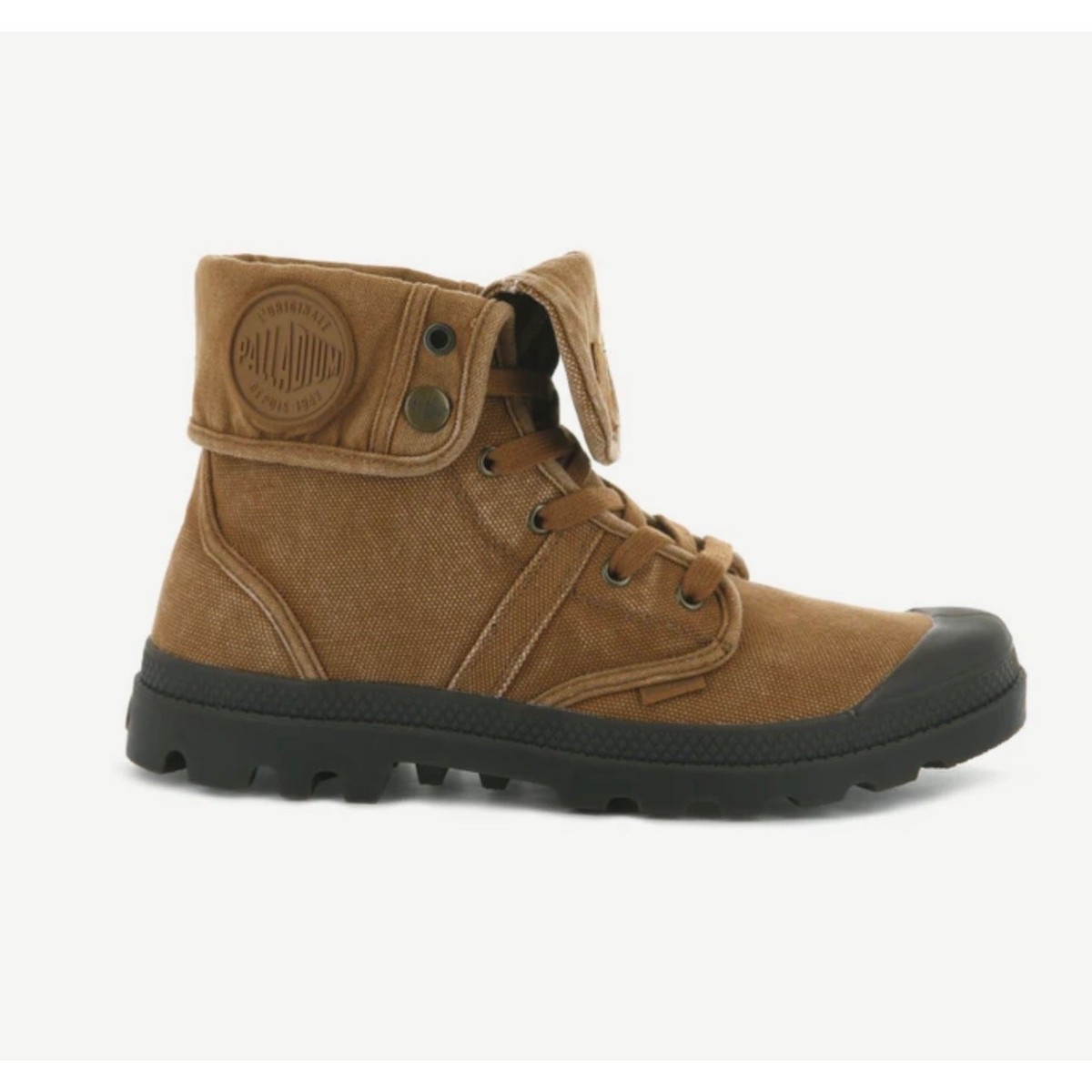 Palladium Pampa Hi Canvas Boots Brown Lace Up Military 