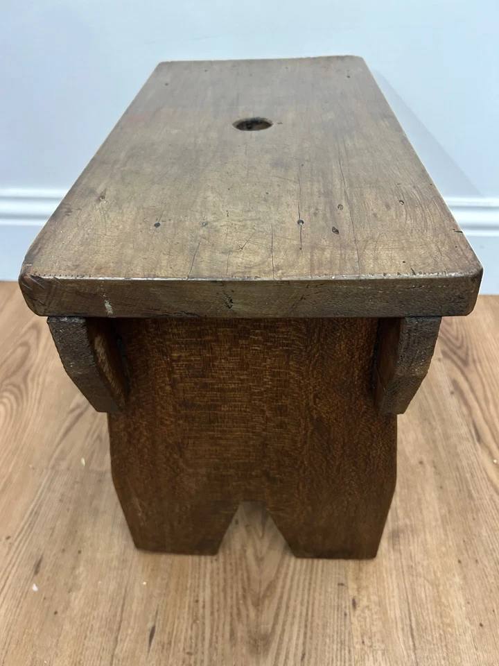 Vintage Milking Stepstool Footstool Stool Plant Stand Primitive Wooden Oak - Image 2 of 4