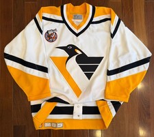 Vtg Pittsburgh Penguins Robo Pen Authentic CCM NHL Hockey Jersey 1993 Patch MiC