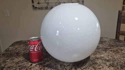 Antique Vintage GWTW White Milk Glass Globe Ball Banquet Lamp Shade 4” Fitter