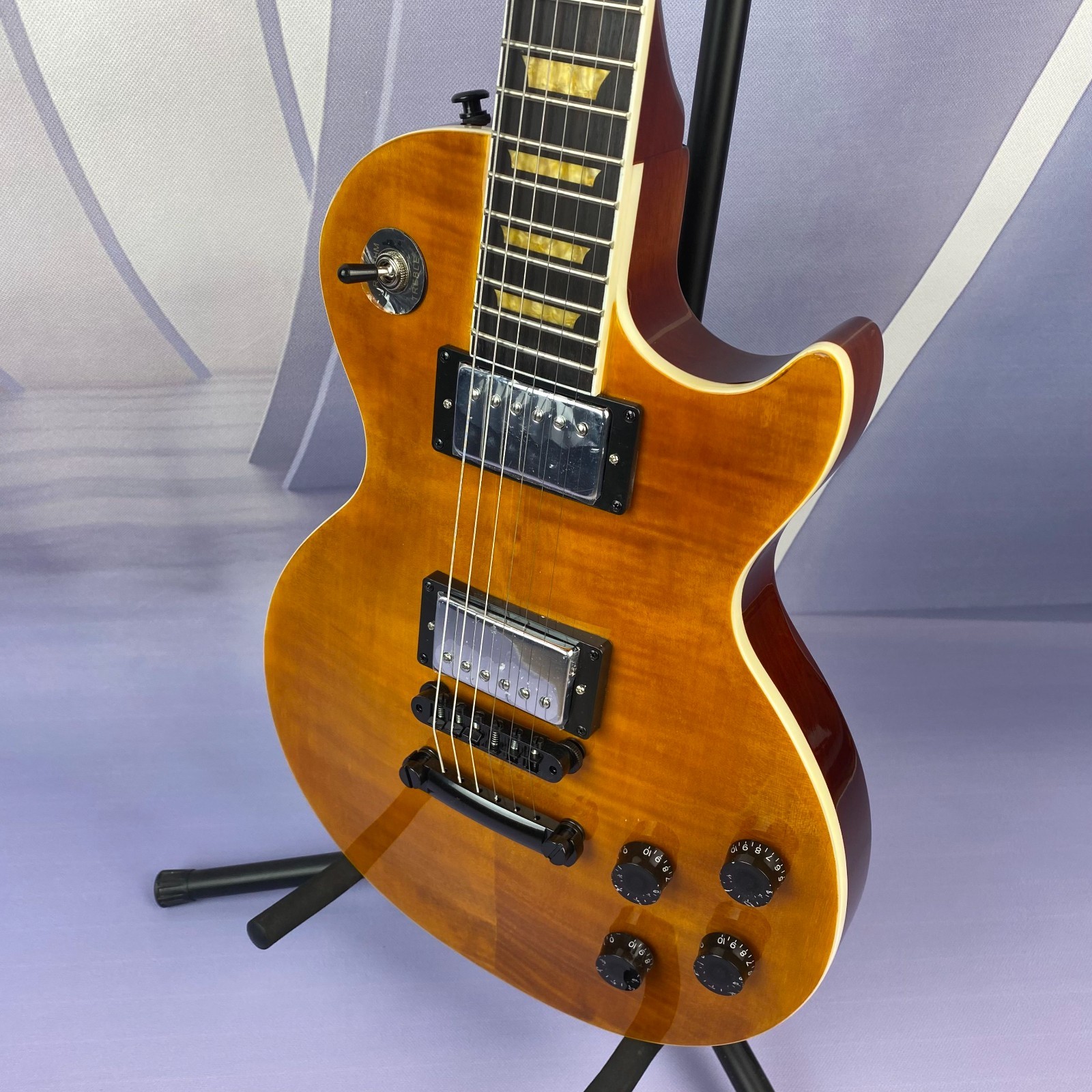 Ships from USA HH Pickups Yellow Tiger Stripe Standard Electric Guitar