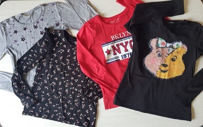 4x tolle Mädchen Langarm SHITS LA-Shirt Gr. 140 Baumwolle ZARA GEORGE C&A top!