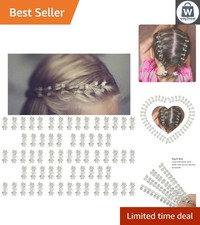 Set of 65 Sparkling Rhinestone Flower Hair Accessories - Secure Grip Claw Clips