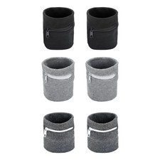 6 Pcs Wrist Wallet Sweatband with Zipper for Gym Running Hiking Jogging Sports