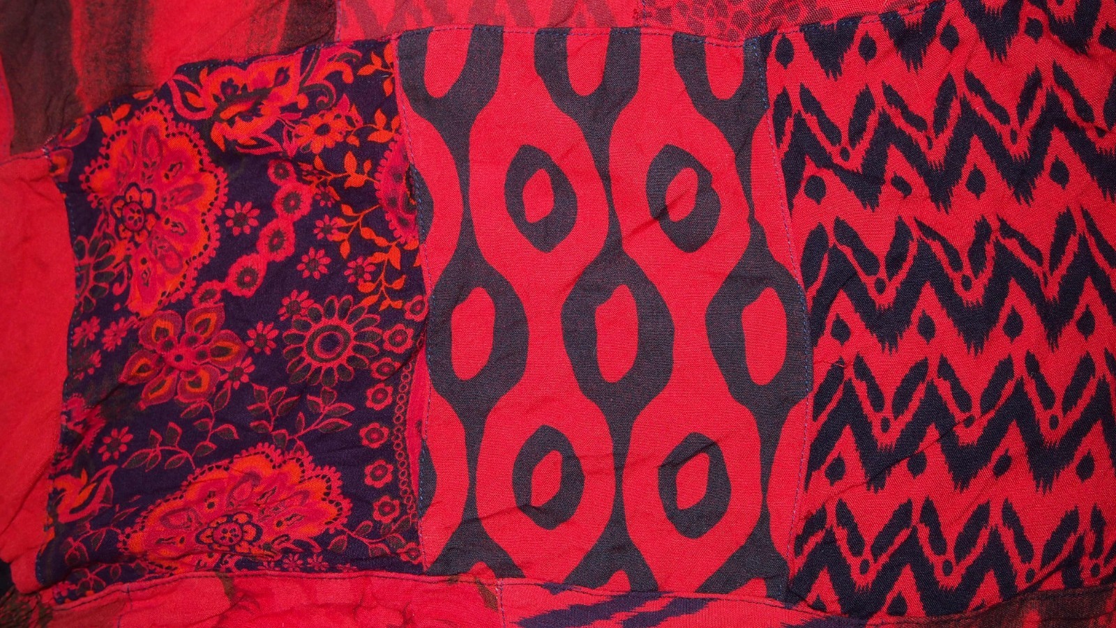 Red Black Patchwork Pointed Halterneck Dress Skir… - image 8