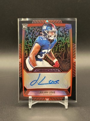 2019 Panini Obsidian Rookie Electric Etch Orange /75 Julian Love #RA-JLO Auto RC