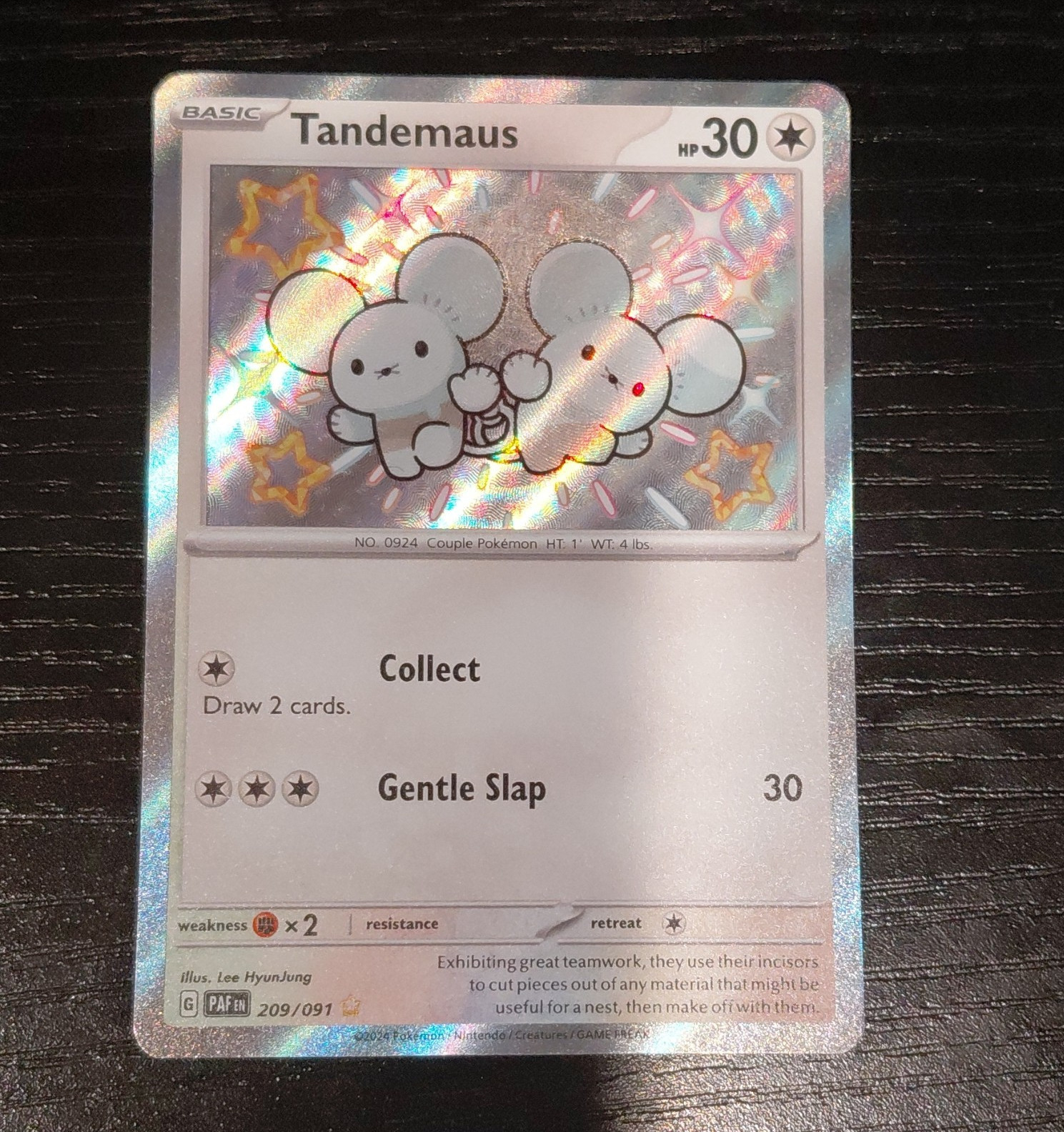 Pokemon Tandemaus SV: Paldean Fates 209/091 Shiny Rare Full Art Holo 30 HP