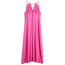 GAP Pink Embroidered Halter Maxi Dress Size XL