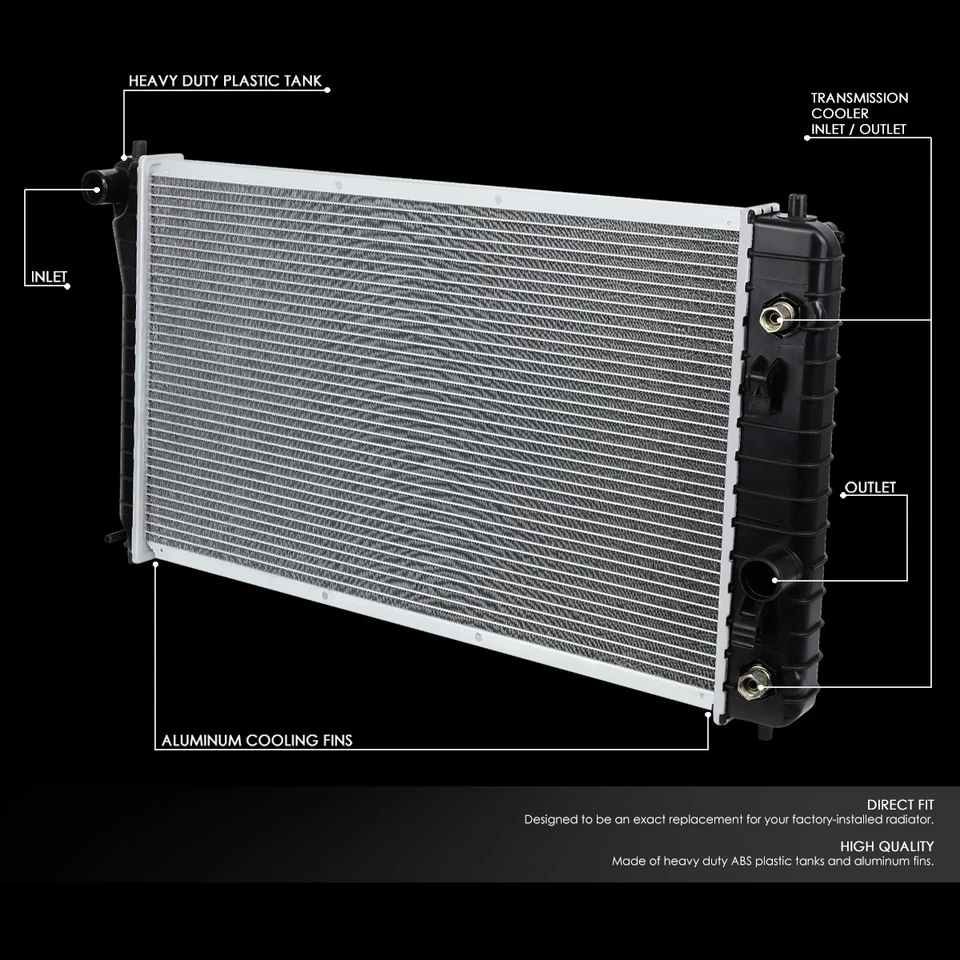 For 1995-2002 Chevy Cavalier Pontiac Sunfire AT 2.2L 2.4L Radiator Aluminum 1687 - Image 2 of 4