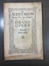 1924-1925 Chicago Civic Opera Grand Opera The Auditorium Program B27