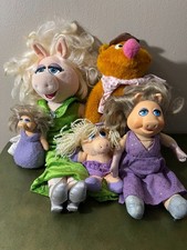 Lot of 5 Vintage Muppets Jim Henson Plush Dolls Miss Piggy  Fozzie Bear
