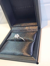 S925 Clear Stone Princess Cut Ring Size Q Sterling Silver Solitaire Heart Detail