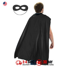 Adult Superhero Cape Set with Mask, Satin Capes and Felt Masks for Halloween