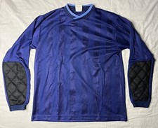 Score Soccer Jersey Adult Size Small Blue Stripes Long Sleeve Vintage 1990s
