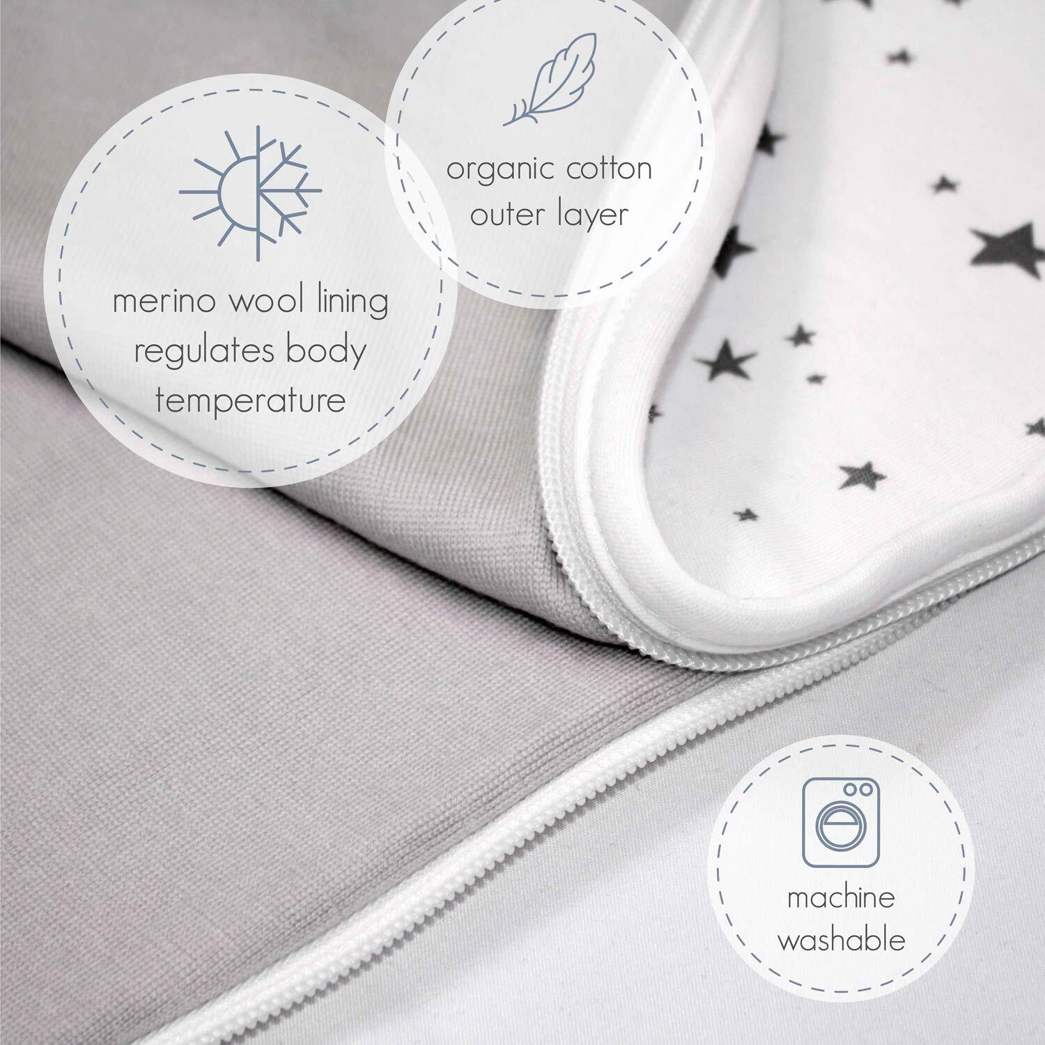 Woolino Merino Wool Ultimate Baby Sleep Sack 4 Season Baby Wearable