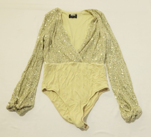 Bardot Women's Deep V-Neck Sequin Wrap Bodysuit MP7 Rose Quart Size US:4 |  eBay