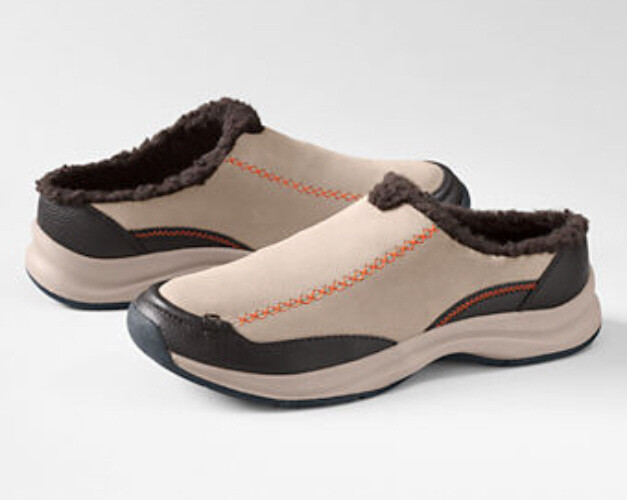 Lands End Cold Weather Shearling Women Water-Resistant Suede Clogs  $50 NIB