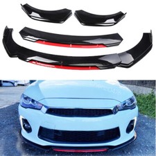 For Mitsubishi Lancer Gts Car Add-on Front Bumper Lip Spoiler Body Kit Black