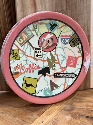 4-new 9in Camp Casual Melamine Retro/camping Plates