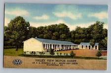 Scottsville Kentucky KY Valley View Motor Court Vintage Curt Teich Postcard 1950