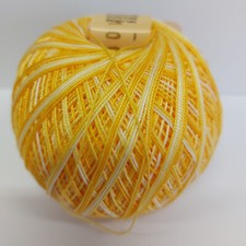 Cotone perlè filo di scozia da uncinetto n°8 50 gr. colore 100 giallo  sfumato