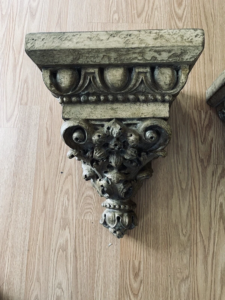 "PAR 2 ESTANTES DE ESTANTE CON SOPORTE DE MÉNSULA GRANDE ARQUITECTÓNICOS 16x13x10,75""" Foto 2 de 4