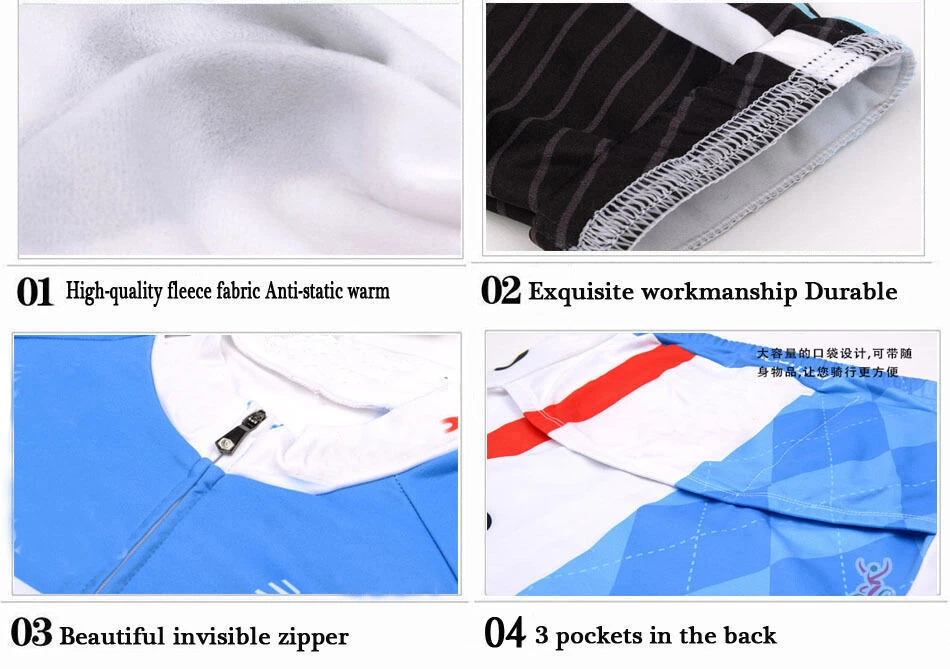 Winter Fit 热羊毛男式骑行队长袖球衣骑行服 — 第 3/3 张图片