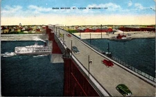 St. Louis Missouri Eads Bridge View Vintage Postcard Posted 1953