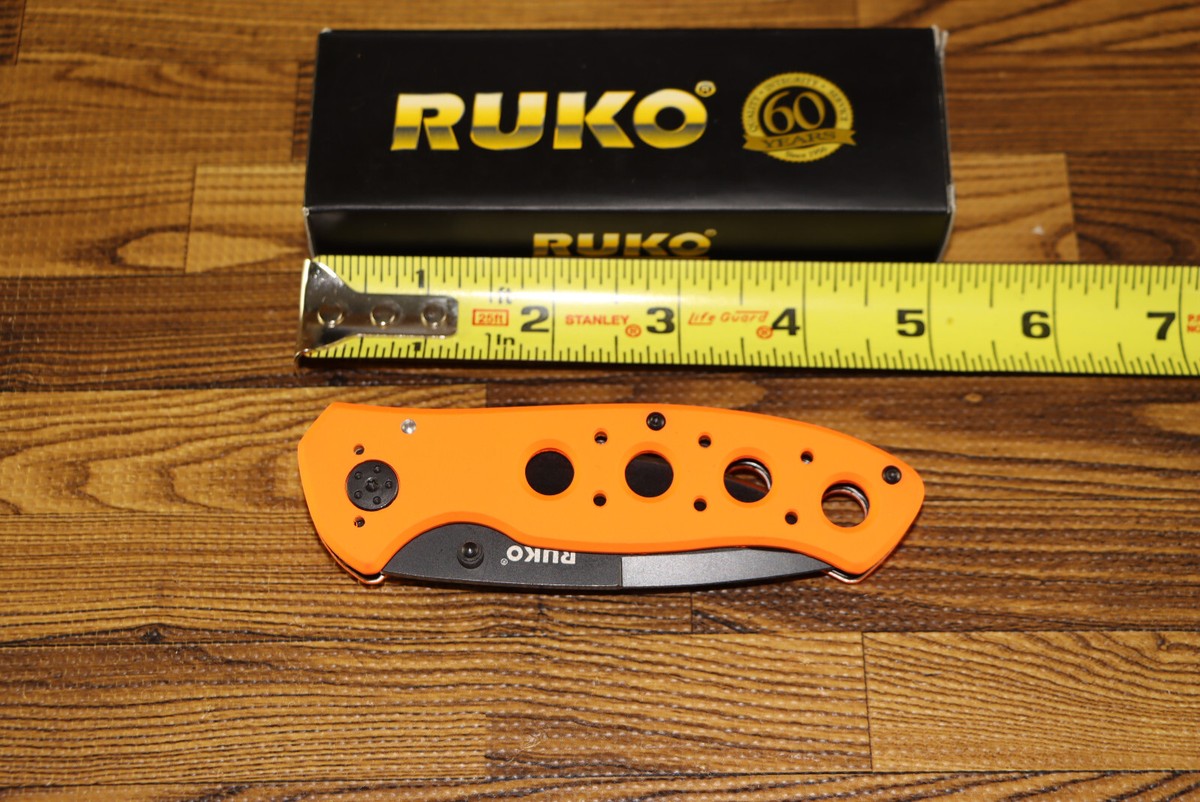 RUKO 440A Stainless Folding Knife Blaze Orange RUK0075BZ | eBay