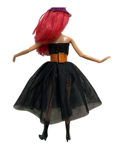 Eledoll Clothes Halloween Doll Fashion Pack Black Dress Witch Hat Boots Broom - Picture 9 of 10