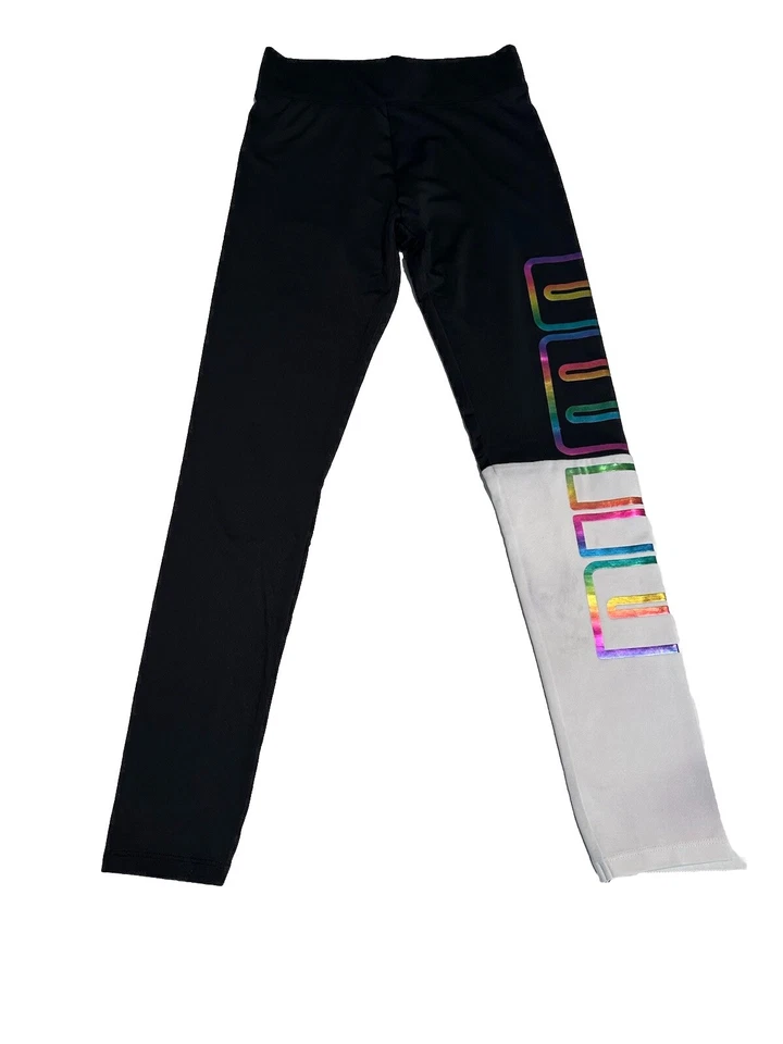 Leggings Puma Juniors Blanco y Negro Logo Arco Iris Talla L 12-14 Foto 3 de 4
