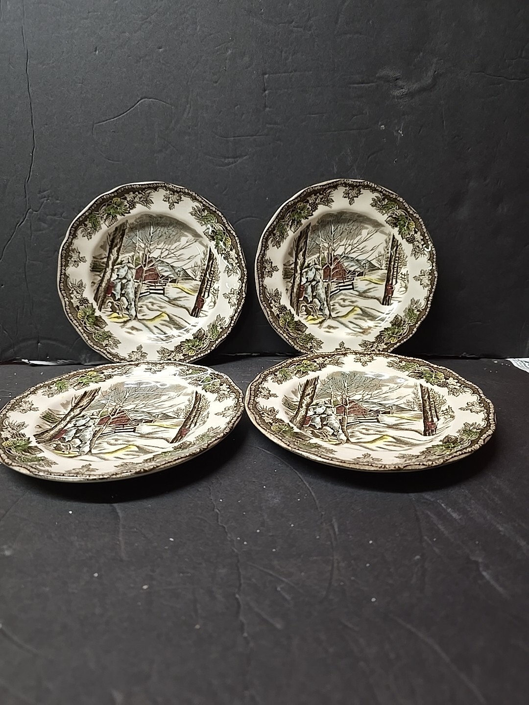 Johnson Bros Friendly Village, Sugar Maples Design, Saucers Set Of 4