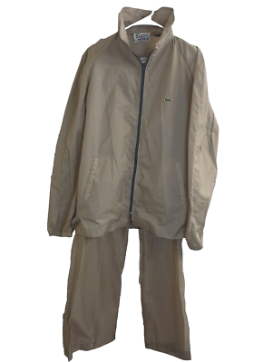 メンズウェア Vintage IZOD LACOSTE Reversible Jacket Vintage Izod Lacoste Jacket/Pants Tan Nylon Rain Suit Alligator