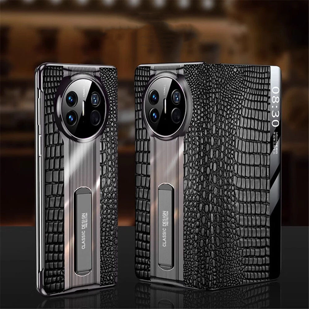 Genuine Cowhide Leather Magnetic Flip Case For Huawei Mate X5 X3 Bracket Cover - Picture 2 of 17